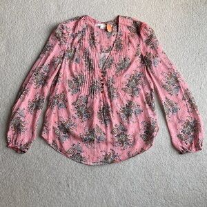 Veronica Beard lowell printed v neck blouse